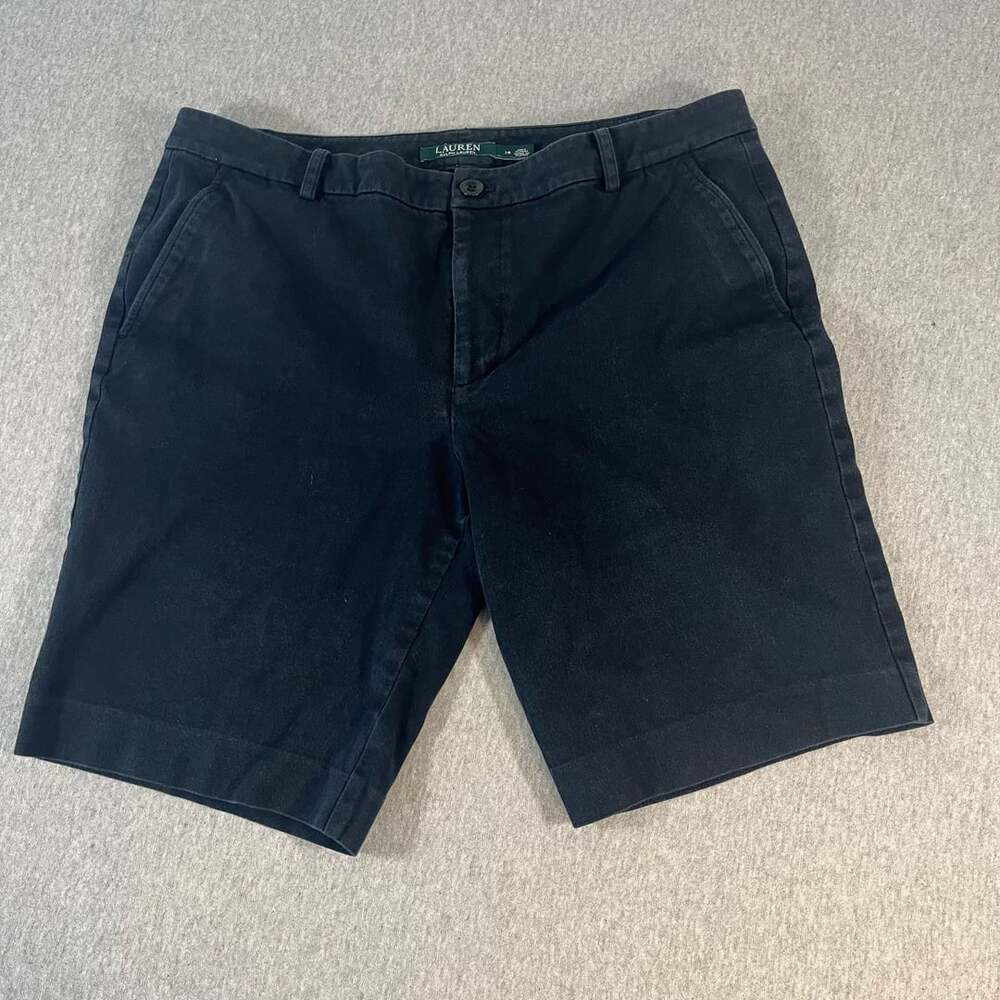 Lauren Ralph Lauren Black Cotton Casual Chino Shorts Women’s 14 (34x9)